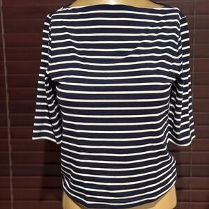 Express Striped Navy and White Blouse